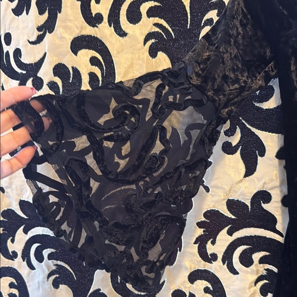 Elegant Black Velvet Dress - Picture 2 of 3